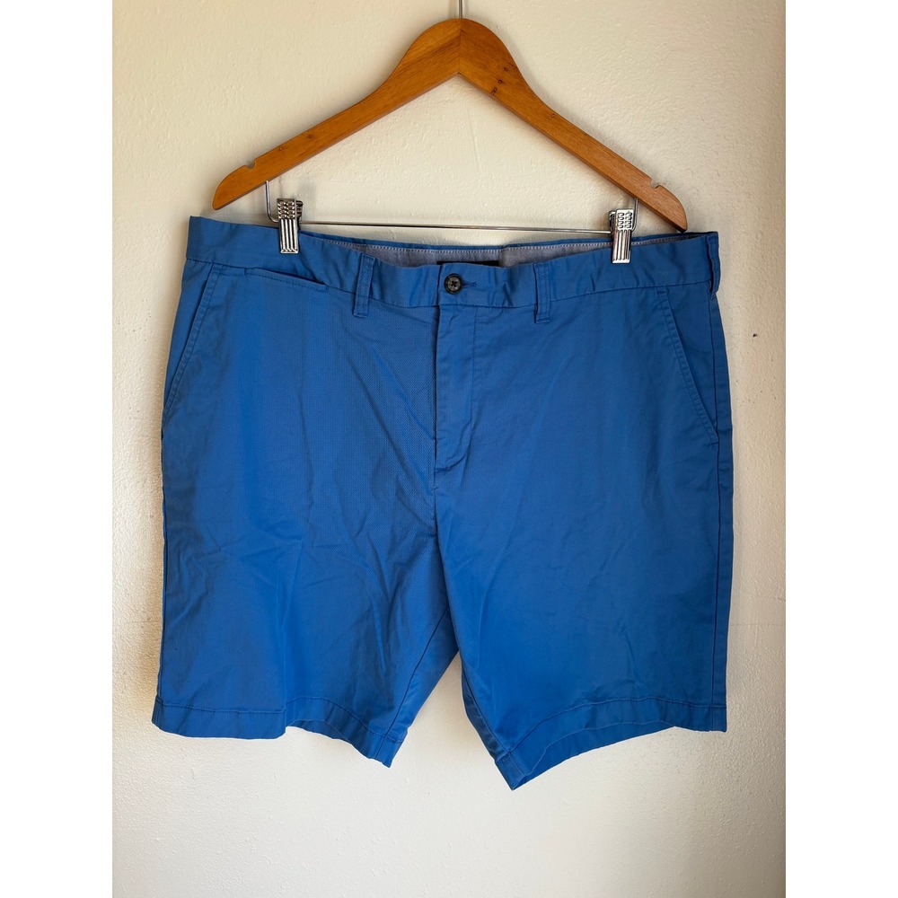 Tommy Hilfiger Mens Blue Chino Shorts‎ Size 40 Flat Front Preppy Cotton Blend